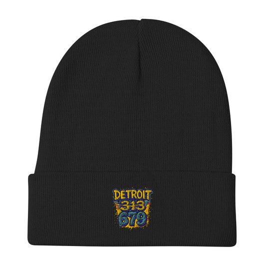 Detroit 679 embroidered beanie with bold Motor City design