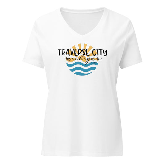 Traverse City Michigan women’s V-neck T-shirt